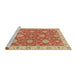 Sideview of Machine Washable Abstract Orange Red Rug, wshabs2742