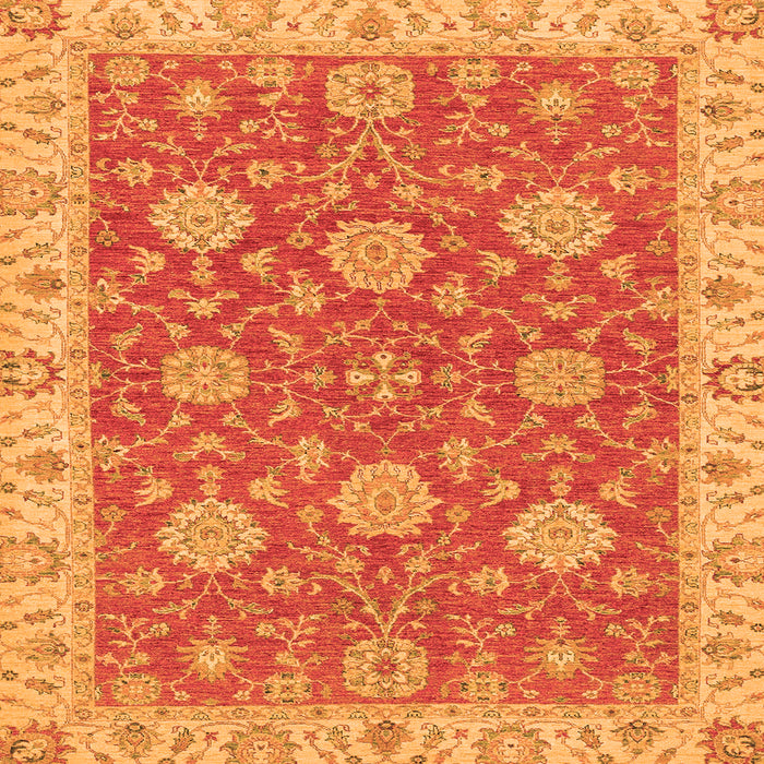 Square Oriental Orange Traditional Rug, abs2742org
