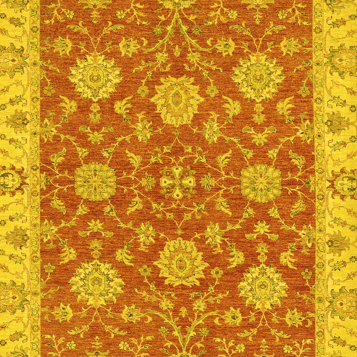 Machine Washable Oriental Yellow Traditional Rug, wshabs2742yw