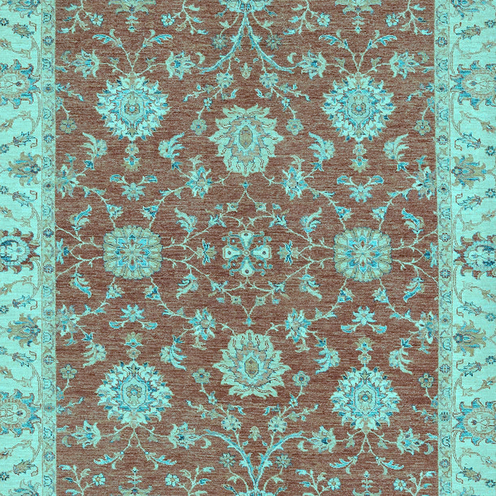 Machine Washable Oriental Light Blue Traditional Rug, wshabs2742lblu