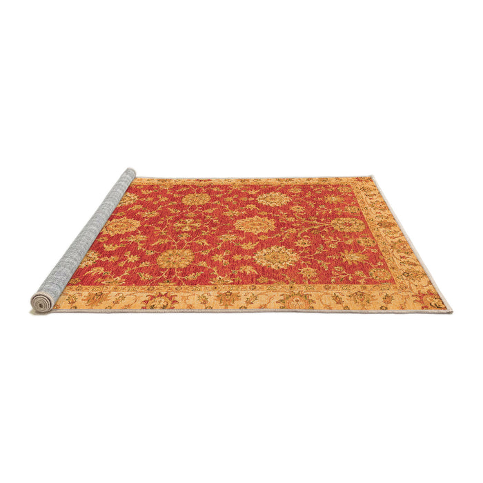 Sideview of Machine Washable Oriental Orange Traditional Area Rugs, wshabs2742org