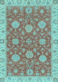 Oriental Light Blue Traditional Rug, abs2742lblu