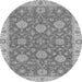 Round Oriental Gray Traditional Rug, abs2742gry