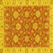 Square Oriental Yellow Traditional Rug, abs2742yw