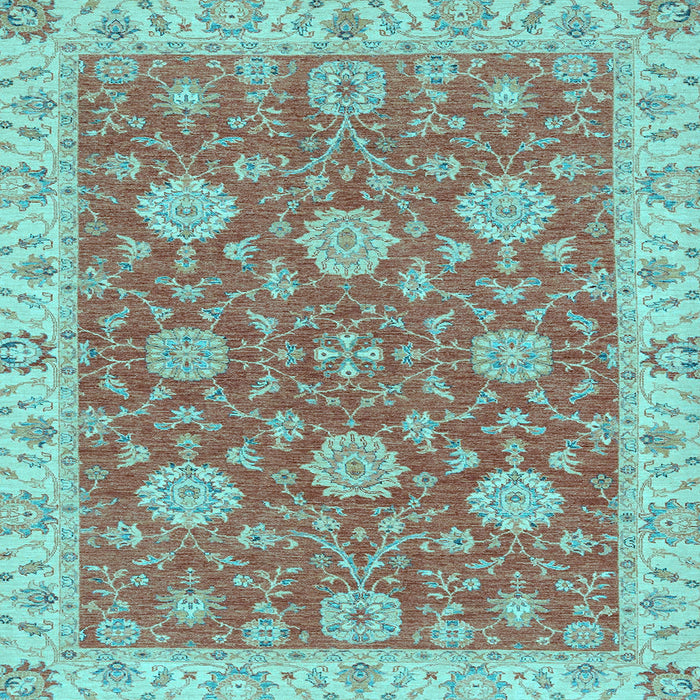 Square Oriental Light Blue Traditional Rug, abs2742lblu
