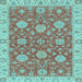 Square Oriental Light Blue Traditional Rug, abs2742lblu