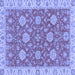 Square Machine Washable Oriental Blue Traditional Rug, wshabs2742blu