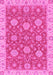 Machine Washable Oriental Pink Traditional Rug, wshabs2742pnk