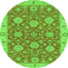 Round Oriental Green Traditional Rug, abs2742grn