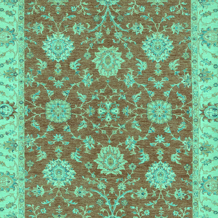 Machine Washable Oriental Turquoise Traditional Area Rugs, wshabs2742turq
