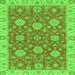 Square Oriental Green Traditional Rug, abs2742grn