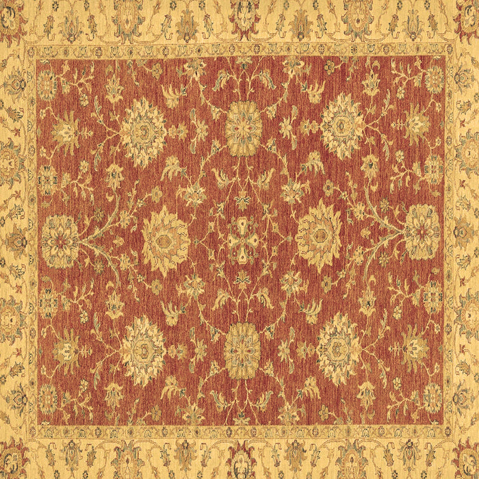 Square Machine Washable Oriental Brown Traditional Rug, wshabs2742brn