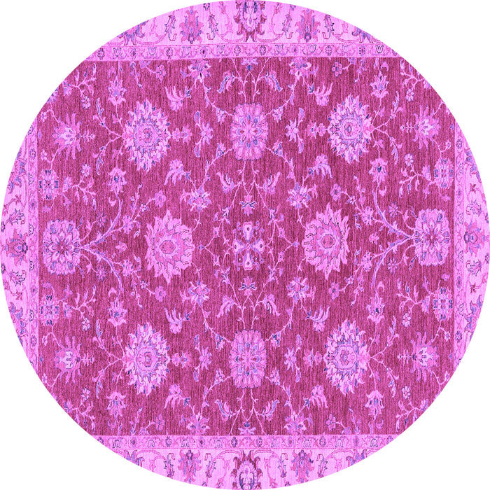 Round Machine Washable Oriental Purple Traditional Area Rugs, wshabs2742pur