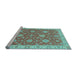 Sideview of Machine Washable Oriental Light Blue Traditional Rug, wshabs2742lblu