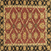 Square Machine Washable Abstract Brown Modern Rug, wshabs2743brn