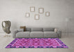 Machine Washable Abstract Purple Modern Area Rugs in a Living Room, wshabs2743pur