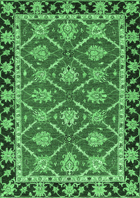 Abstract Emerald Green Modern Rug, abs2743emgrn