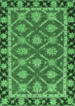 Abstract Emerald Green Modern Rug, abs2743emgrn