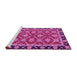 Sideview of Machine Washable Abstract Pink Modern Rug, wshabs2743pnk