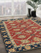 Abstract Fire Brick Red Modern Rug in Family Room, abs2743