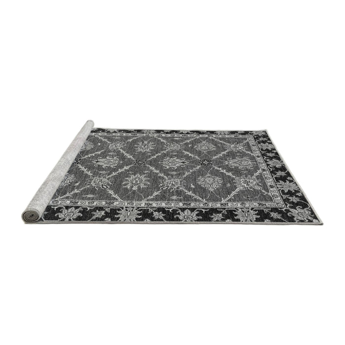 Sideview of Machine Washable Abstract Gray Modern Rug, wshabs2743gry
