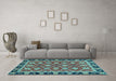 Machine Washable Abstract Light Blue Modern Rug in a Living Room, wshabs2743lblu