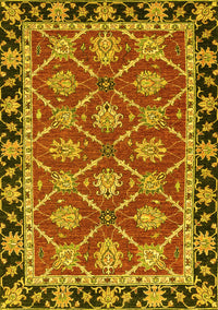 Abstract Yellow Modern Rug, abs2743yw