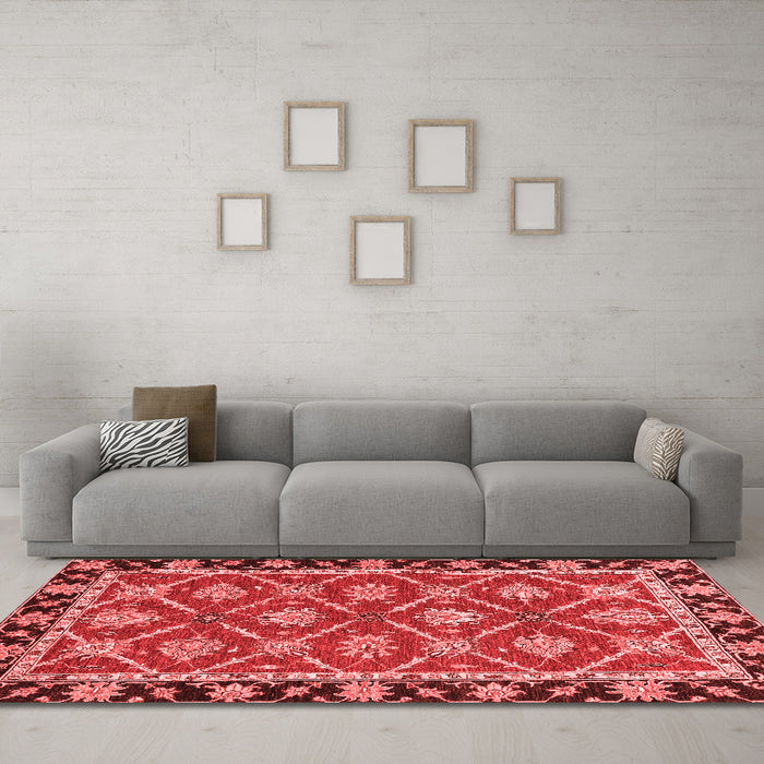 Modern Red Washable Rugs