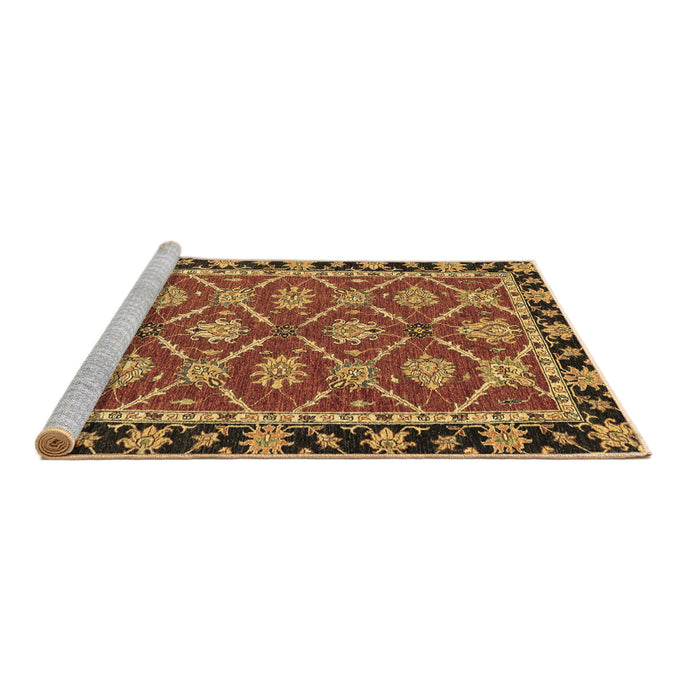 Sideview of Machine Washable Abstract Brown Modern Rug, wshabs2743brn
