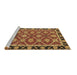 Sideview of Machine Washable Abstract Brown Modern Rug, wshabs2743brn