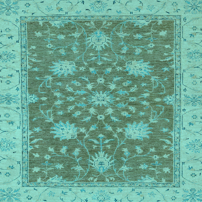 Square Machine Washable Oriental Light Blue Traditional Rug, wshabs2744lblu