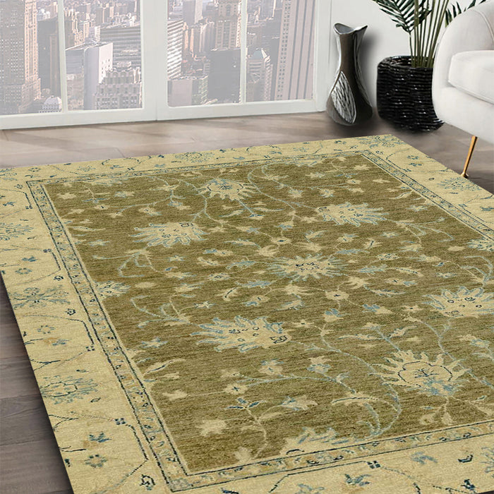 Machine Washable Abstract Metallic Gold Rug in a Family Room, wshabs2744