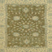 Square Abstract Metallic Gold Oriental Rug, abs2744