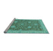 Sideview of Machine Washable Oriental Light Blue Traditional Rug, wshabs2744lblu