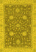 Machine Washable Oriental Yellow Traditional Rug, wshabs2744yw