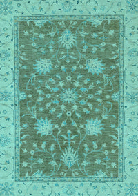 Oriental Light Blue Traditional Rug, abs2744lblu