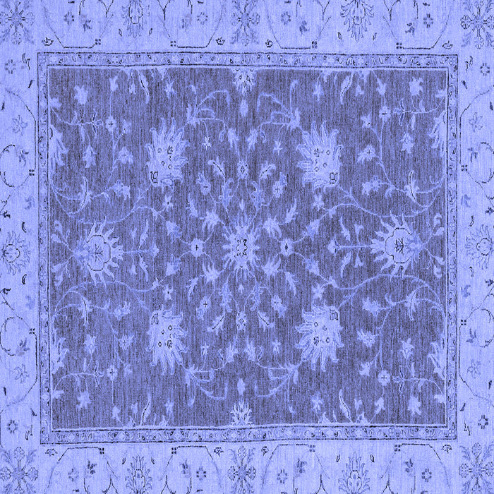 Square Machine Washable Oriental Blue Traditional Rug, wshabs2744blu