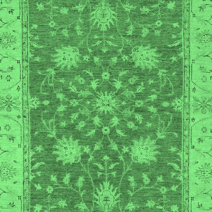 Machine Washable Oriental Emerald Green Traditional Area Rugs, wshabs2744emgrn