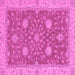 Square Oriental Pink Traditional Rug, abs2744pnk