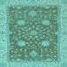 Square Oriental Light Blue Traditional Rug, abs2744lblu