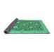 Sideview of Oriental Turquoise Traditional Rug, abs2744turq