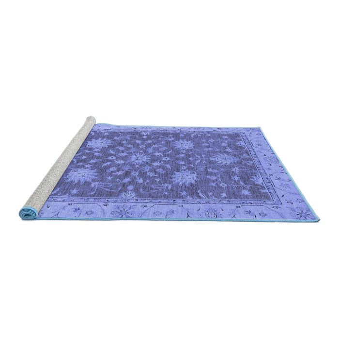 Sideview of Machine Washable Oriental Blue Traditional Rug, wshabs2744blu