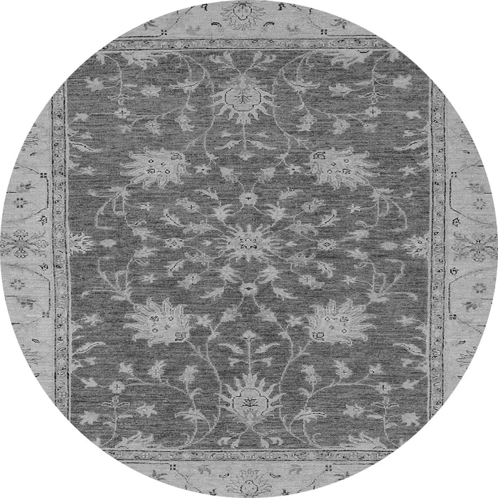Round Oriental Gray Traditional Rug, abs2744gry