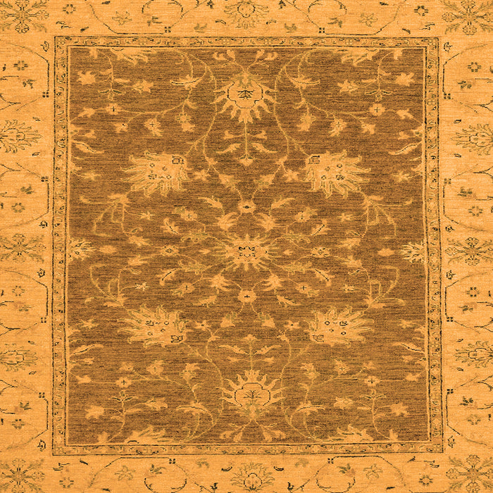 Square Machine Washable Oriental Orange Traditional Area Rugs, wshabs2744org