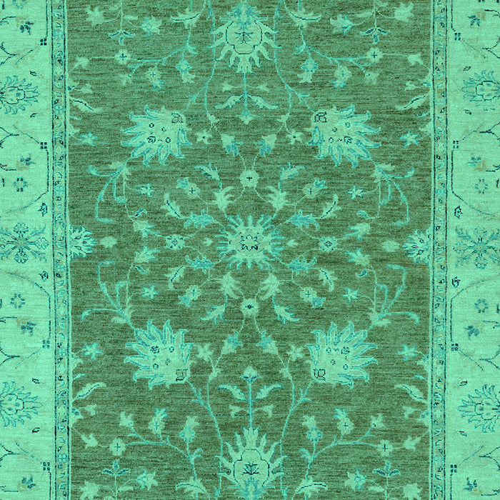 Machine Washable Oriental Turquoise Traditional Area Rugs, wshabs2744turq