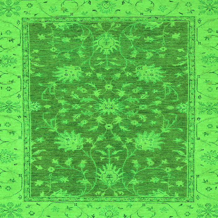 Square Oriental Green Traditional Rug, abs2744grn