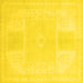 Square Abstract Yellow Modern Rug, abs2745yw