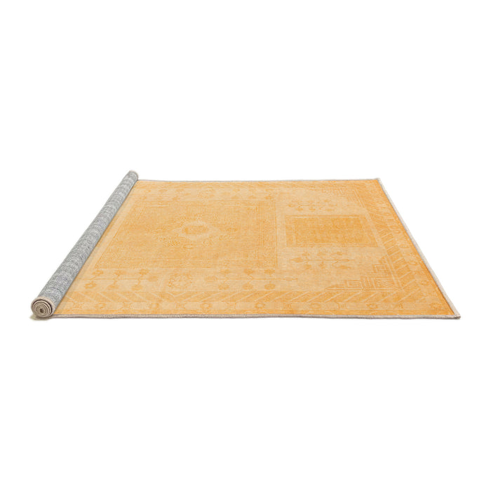 Sideview of Machine Washable Abstract Orange Modern Area Rugs, wshabs2745org