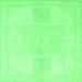 Square Abstract Emerald Green Modern Rug, abs2745emgrn