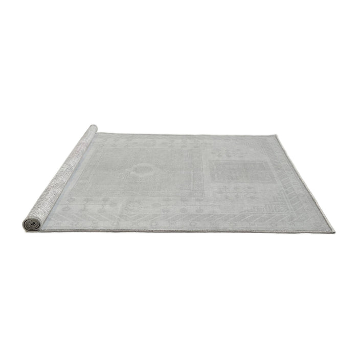 Sideview of Machine Washable Abstract Gray Modern Rug, wshabs2745gry